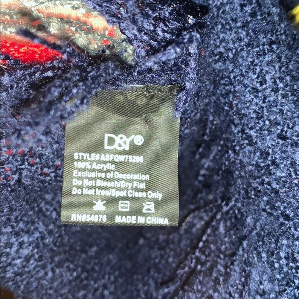 D&Y Square Blanket Scarf Blue, Red, & white/ stars
